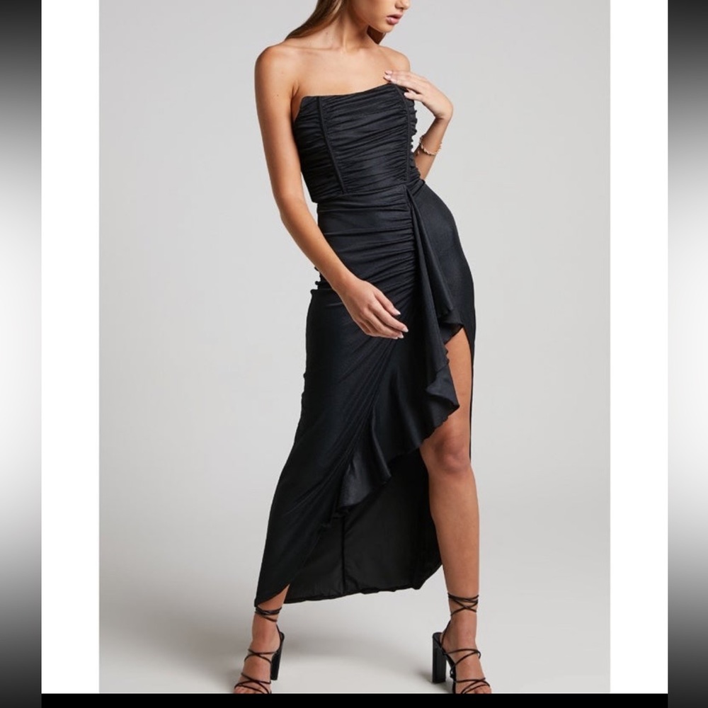 Showpo Corset Thigh High Split Dress